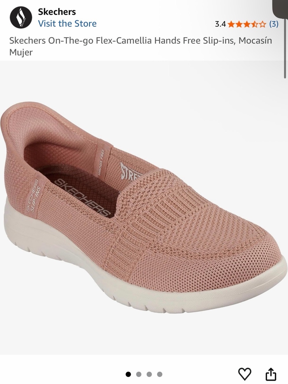 Skechers on the flex camellia Women’s Slip-On Moccasin in Blush Pink